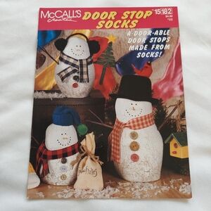 McCalls Door Stop Socks - Door Stops From Socks -Santa-Angel-Snowman-Teddy Bear